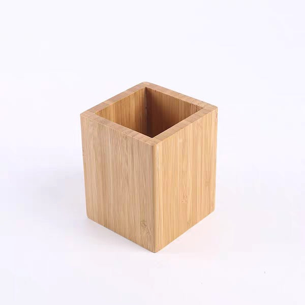 Bamboo and wood pen holder student stationery