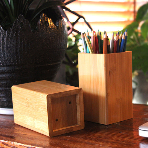 Dining Pen Holder Decoration Bamboo Chopsticks Office Hotel Service Creative Fashion Chopstick Cage Carved Stationery Wood