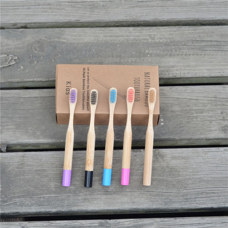 5 Pack kids Soft Bristles Bamboo Toothbrushes