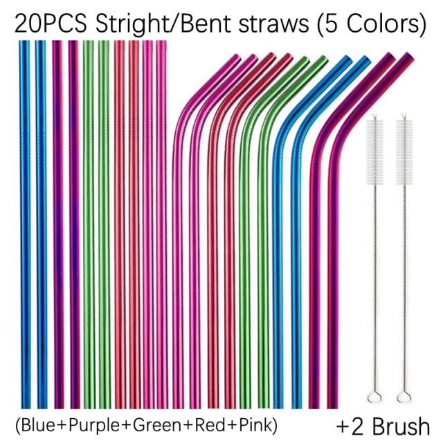 Stainless Steel Colorful Reusable Metal Straws