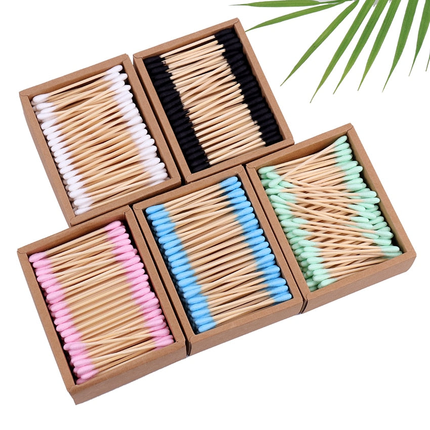 Disposable Double Head Cotton Swab Bamboo Sticks